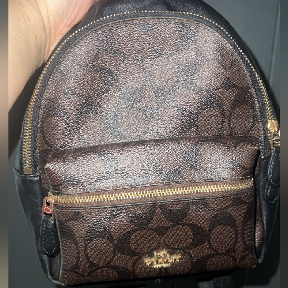 Coach Brown and Black Mini Backpack